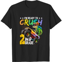 Crush 2nd Grade Dinosaur Monster Truck Back To School Boys T-shirt — T-shirts pour hommes