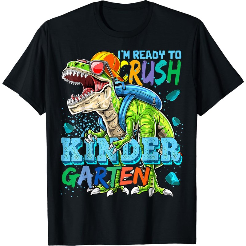 Ready To Crush Kindergarten Dinosaur Back To School Shirt T-shirt — Mens T Shirts