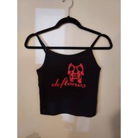 Deftones Glitter Crop Top In Black Or Red