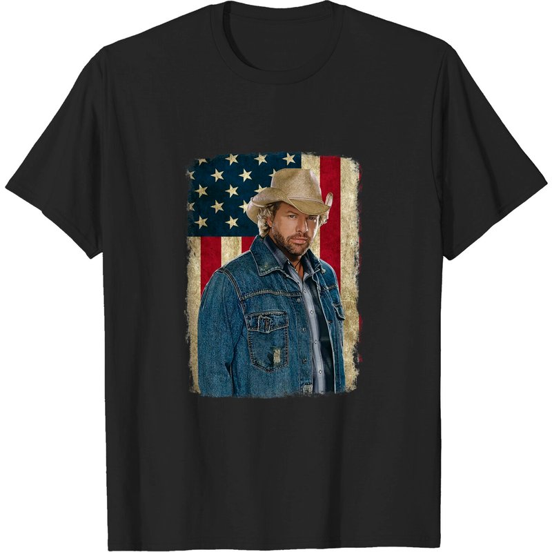 Vintage American Flag Name Toby Keith T-shirt — Mens T Shirts