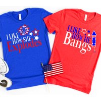 I Like How She Explodes I Like How He Bangs 4th Of July Matching T-shirt — Mens T Shirts