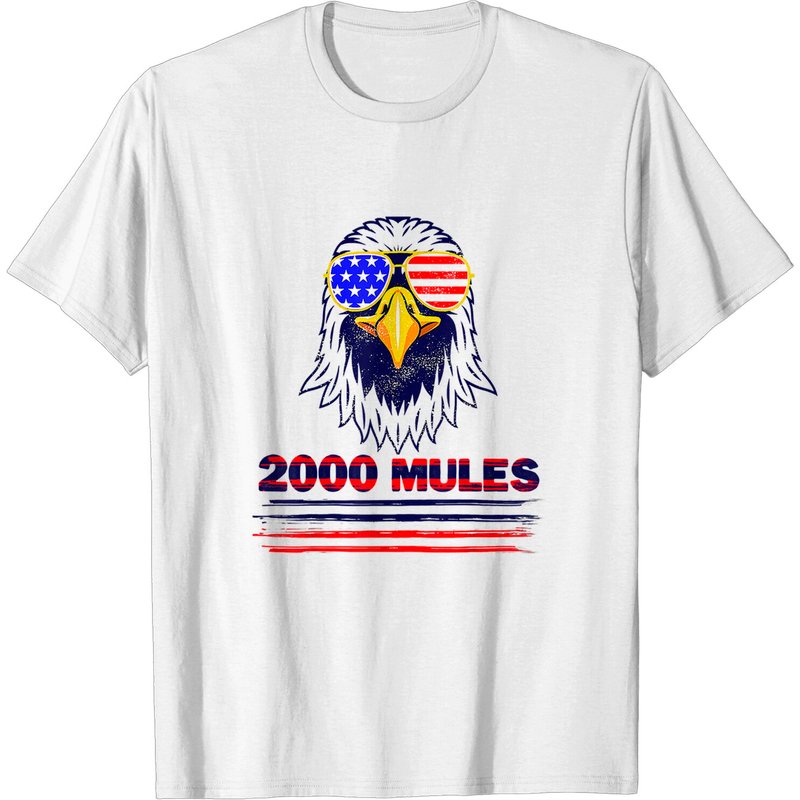 Patriotic Eagle With Sunglasses 4th Of July 2000 Mules T-shirt T-shirt Classique — T-shirts pour hommes