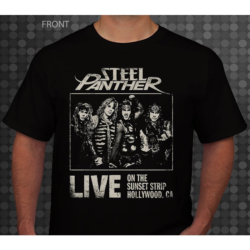 New D T G Printer T-shirt -steel Panther - Sunset Strip Live! Tour — Mens T Shirts