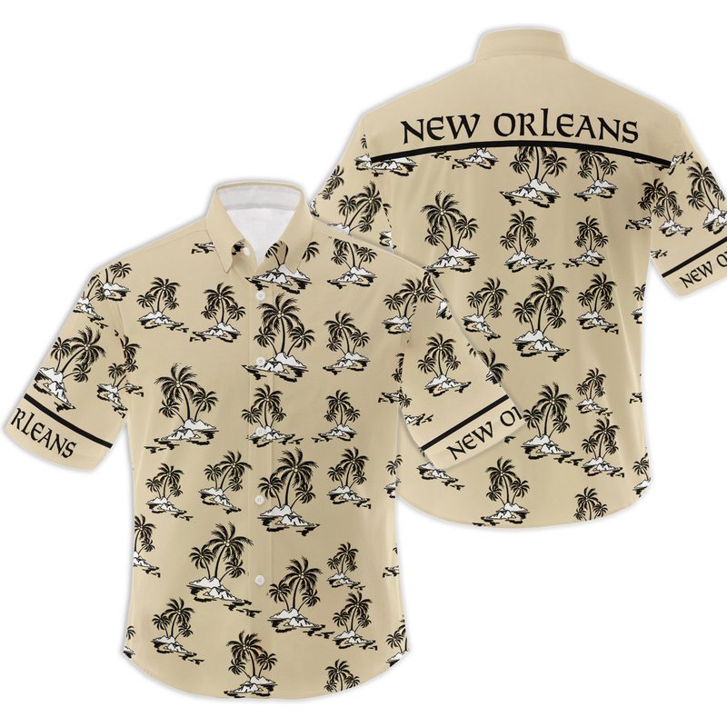 New Orleans Hawaiian Shirt, New Orleans Football Team — Chemises décontractées pour hommes