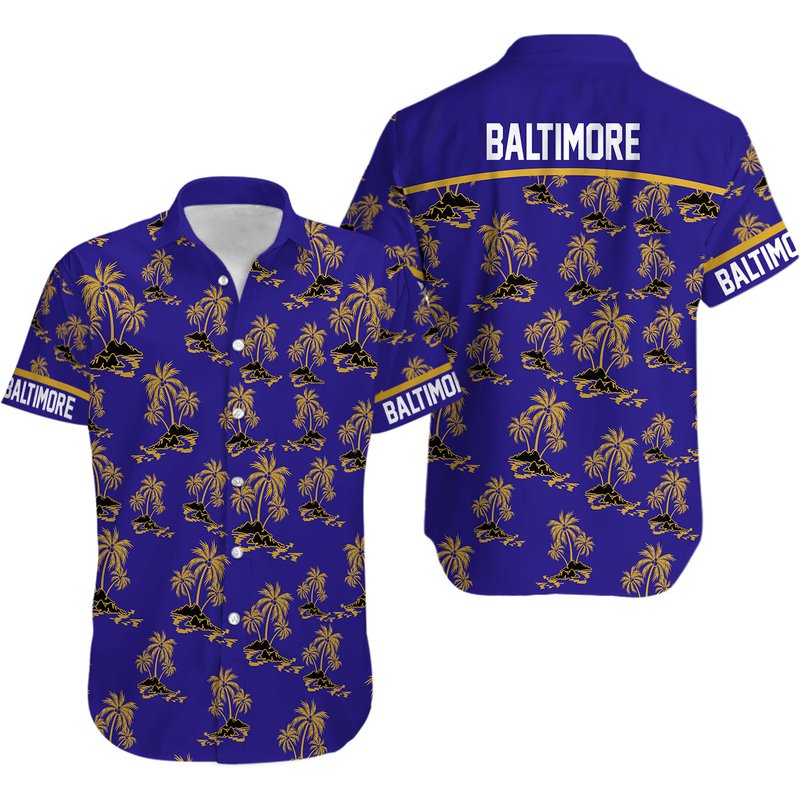 Baltimore Hawaiian Shirt, Baltimore Football Team — Chemises décontractées pour hommes