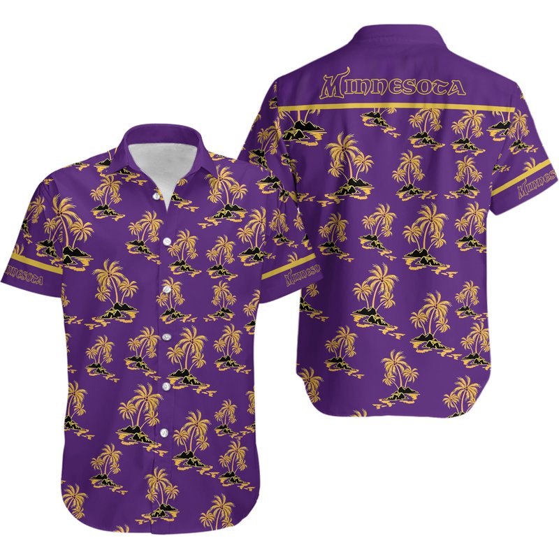 Minnesota Hawaiian Shirt, Minnesota Football Beach — Chemises décontractées pour hommes