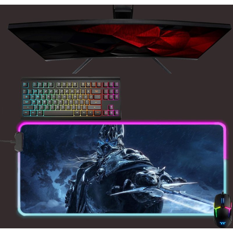 World Of Warcraft Lich King Led Gaming Mouse Pad — Tapis de souris et sous-mains
