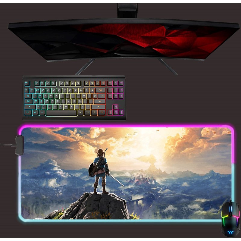 The Legend Of Zelda Breath Of The Wild Link Led Mouse Pad — Tapis de souris et sous-mains