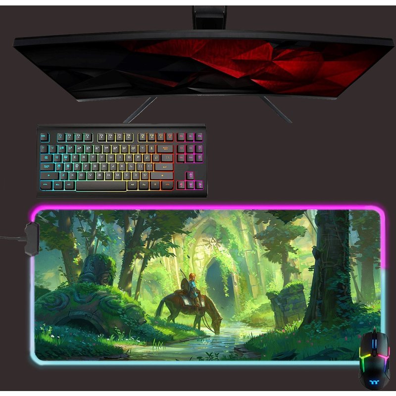 Breath Of The Wild Link Rgb Led Mouse Pad - Gaming Mat — Tapis de souris et sous-mains