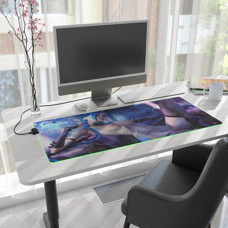 League Of Legends Jinx Rgb Desk Mat - Arcane Inspired — Mouse Pads & Desk Mats