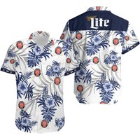 Hot Summer 2022 Tropical Flowers Miller Lite Button Hawaii Shirt