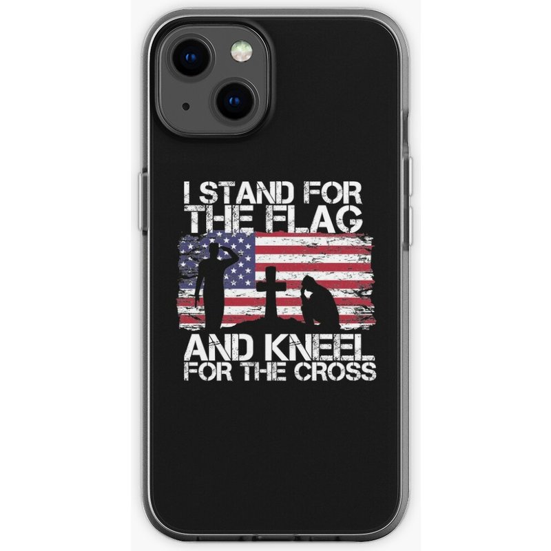 I Stand For The Flag And Kneel For The Cross American Flag Iphone Case — Coque de téléphone