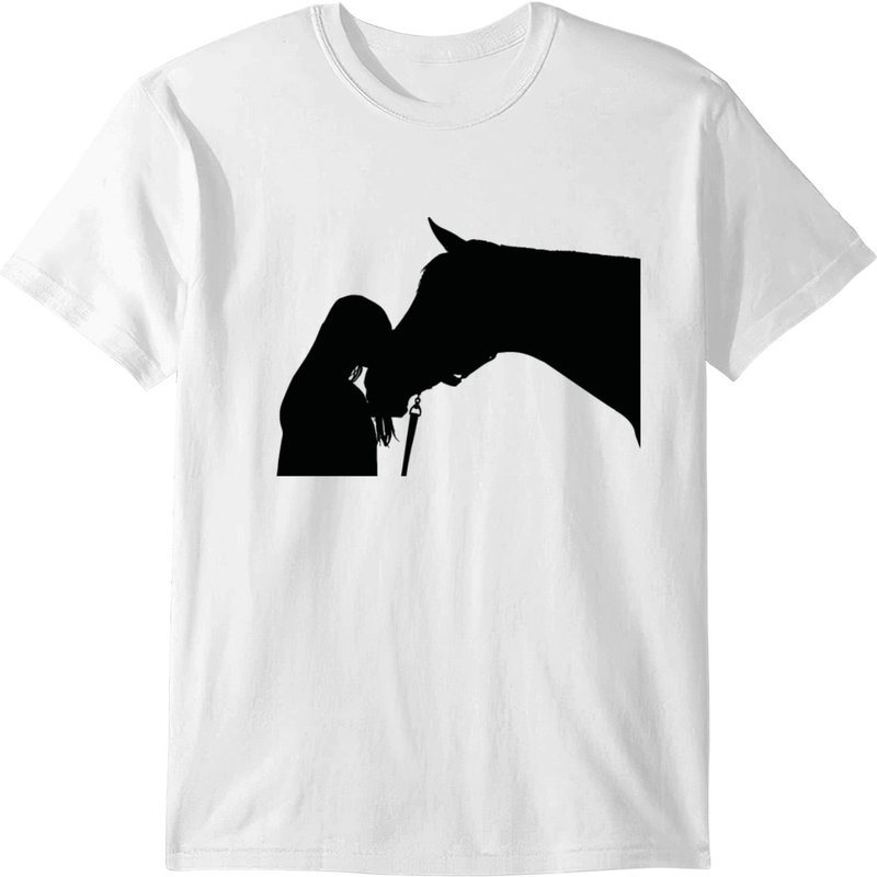 Girl And Horse Silhouette T-shirt — T-shirts pour hommes