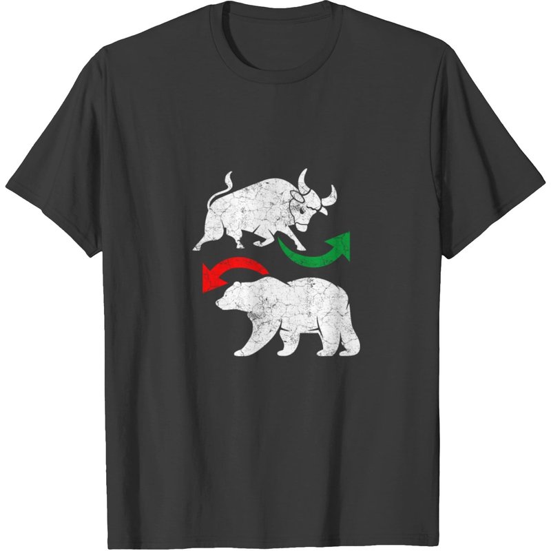 Stock Market Bull And Bear Shares Gift Funny T-shirt — Mens T Shirts