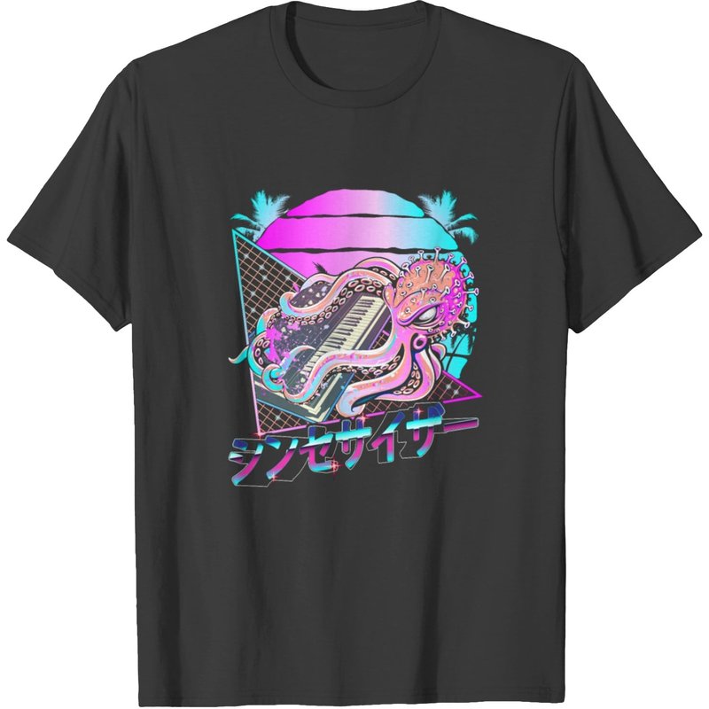 Synthesizer Octopus Vaporwave Kraken Analog Synth T-shirt