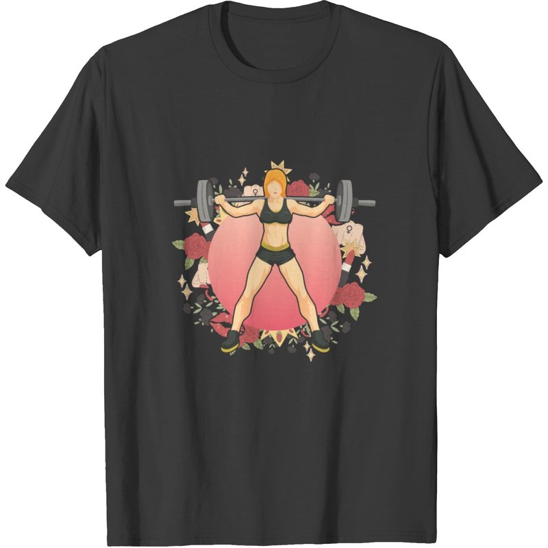 Girl Weightlifting Woman Motivation Feminism Power T-shirt — T-shirts pour hommes