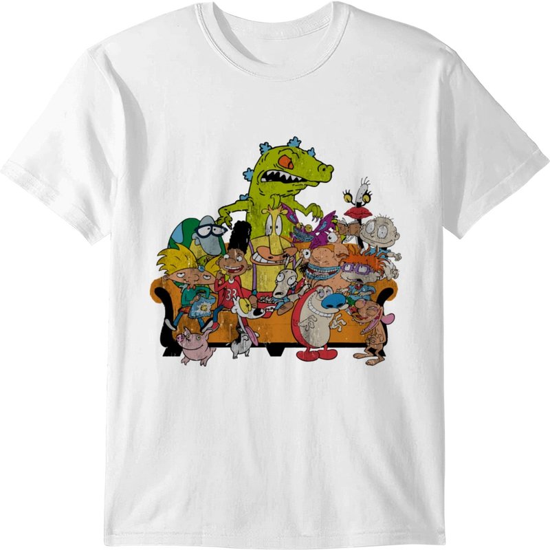 Classic 90s Nickelodeon Group Couch Gift Tee T-shirt