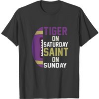 Tiger On Saturday Saint On Sunday Louisiana T-shirt — T-shirts pour hommes