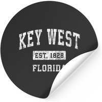 Key West Florida Vintage Established Sports Design Pullover Stickers — Stickers & Decals
