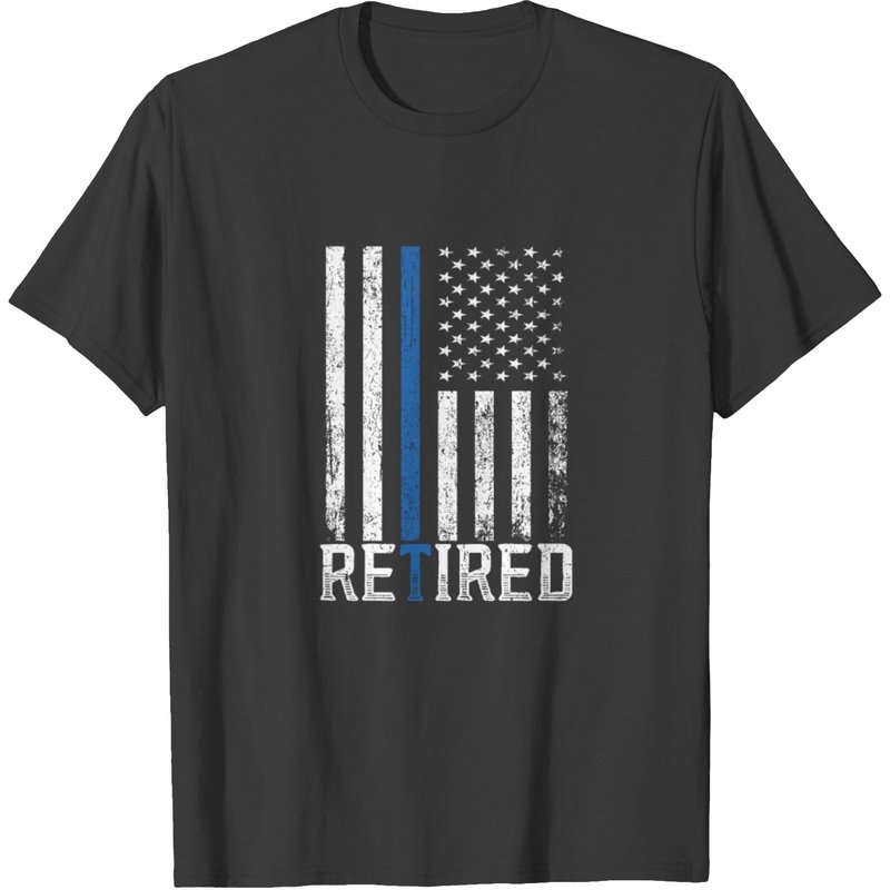 Retired Police Officer Shirt Thin Blue Line Flag T-shirt — T-shirts pour hommes