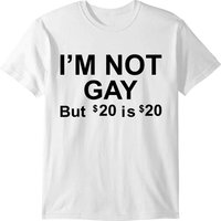 I'm Not Gay But 20 Dollars Is 20 Dollars T-shirt — Mens T Shirts