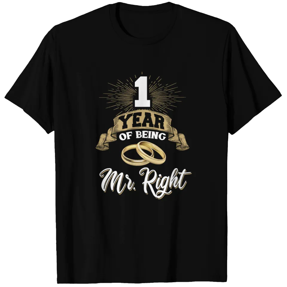 T-shirt Cadeau de 1ère Anniversaire de Mariage pour Hommes