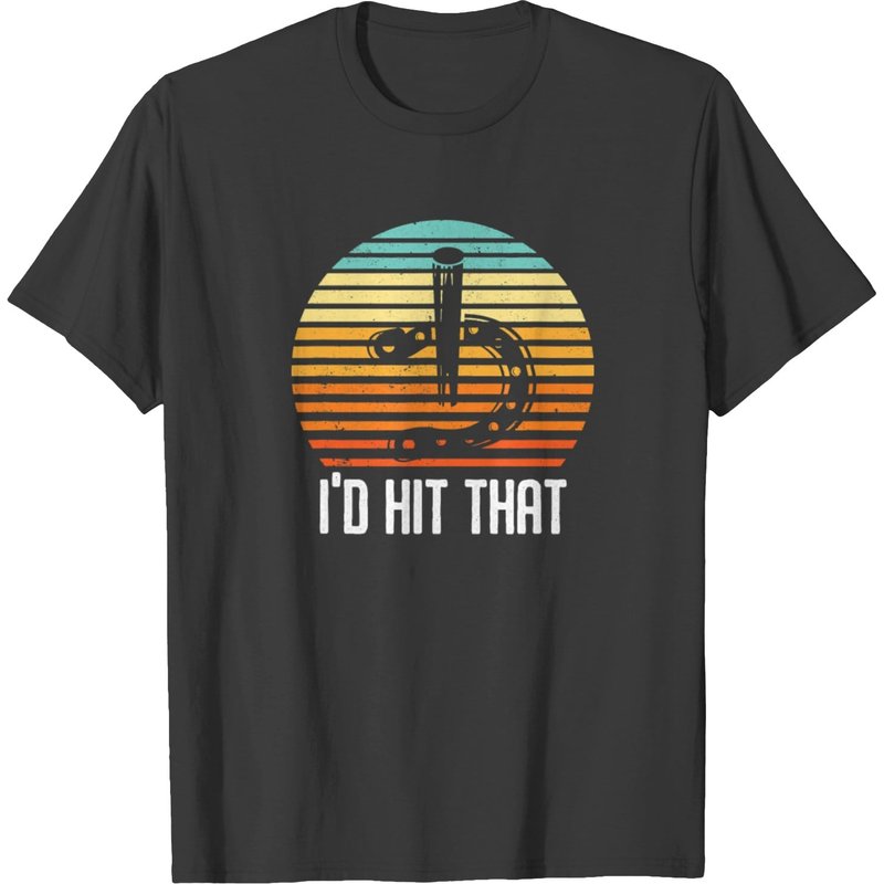 Vintage Horseshoes Ringer I'd Hit That Funny Team T-shirt — T-shirts pour hommes