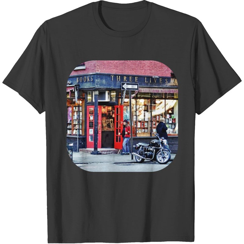 Manhattan Ny - Greenwich Village Bookstore T-shirt — T-shirts pour hommes