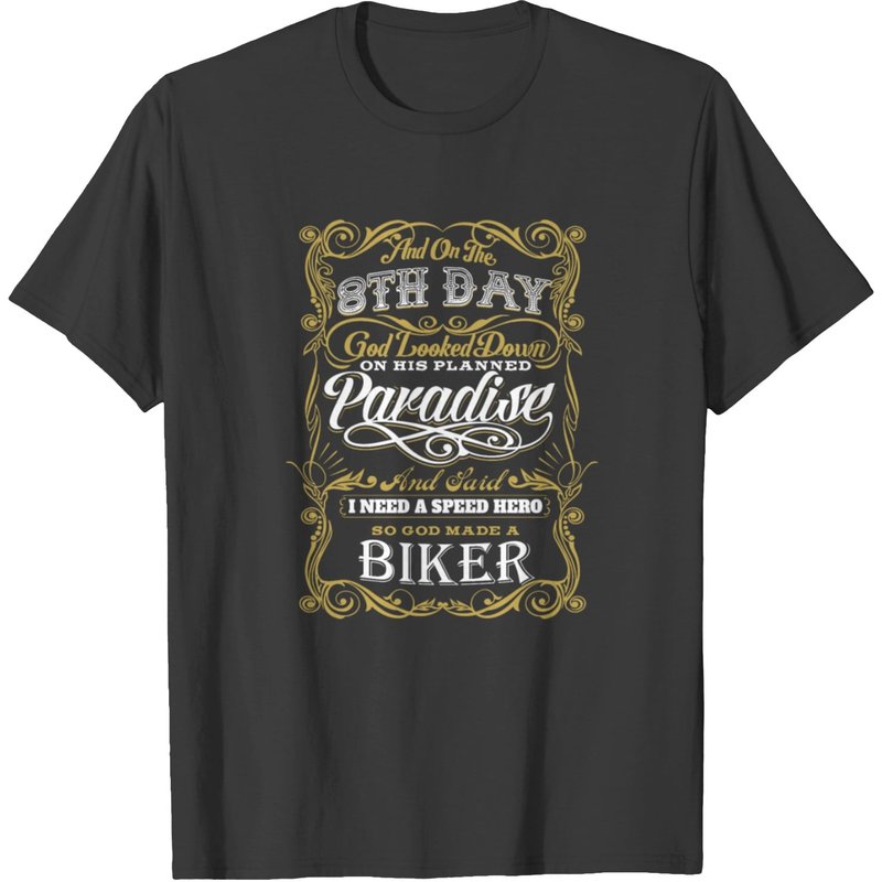Biker - On The 8th Day God Made A Biker T-shirt T-shirt — T-shirts pour hommes