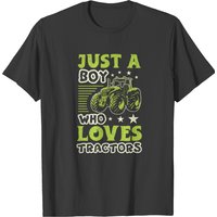 Just A Boy Who Loves Tractors Farming Worker For T-shirt — Mens T Shirts