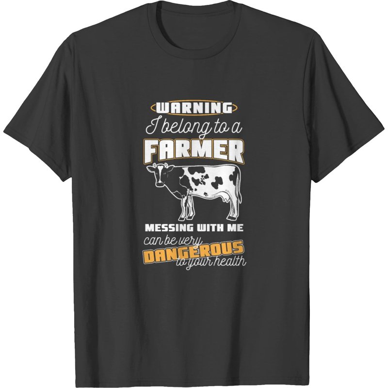 Warning Belong To A Farmer Funny Farming Gift T-shirt — T-shirts pour hommes