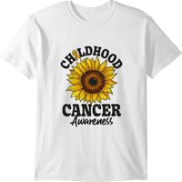 Sunflower Childhood Cancer Awareness Ribbon Women T-shirt