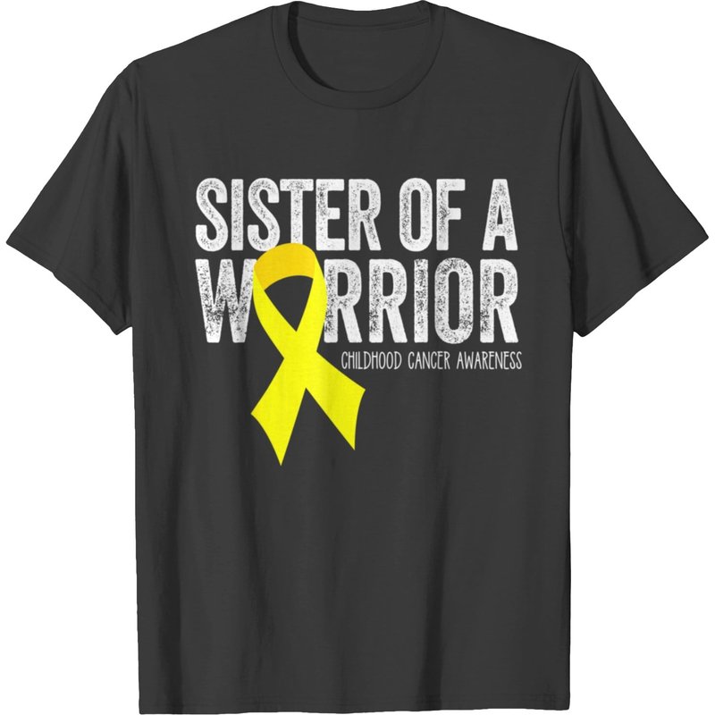 Sister Of A Warrior Childhood Cancer Awareness T-shirt — Mens T Shirts