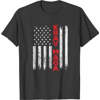 Krav Maga Self Defense Usa American Flag Fighter T-shirt