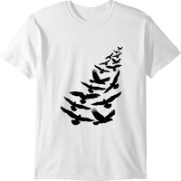 Black Birds Flying Bird Art Flock Of Black Birds T-shirt