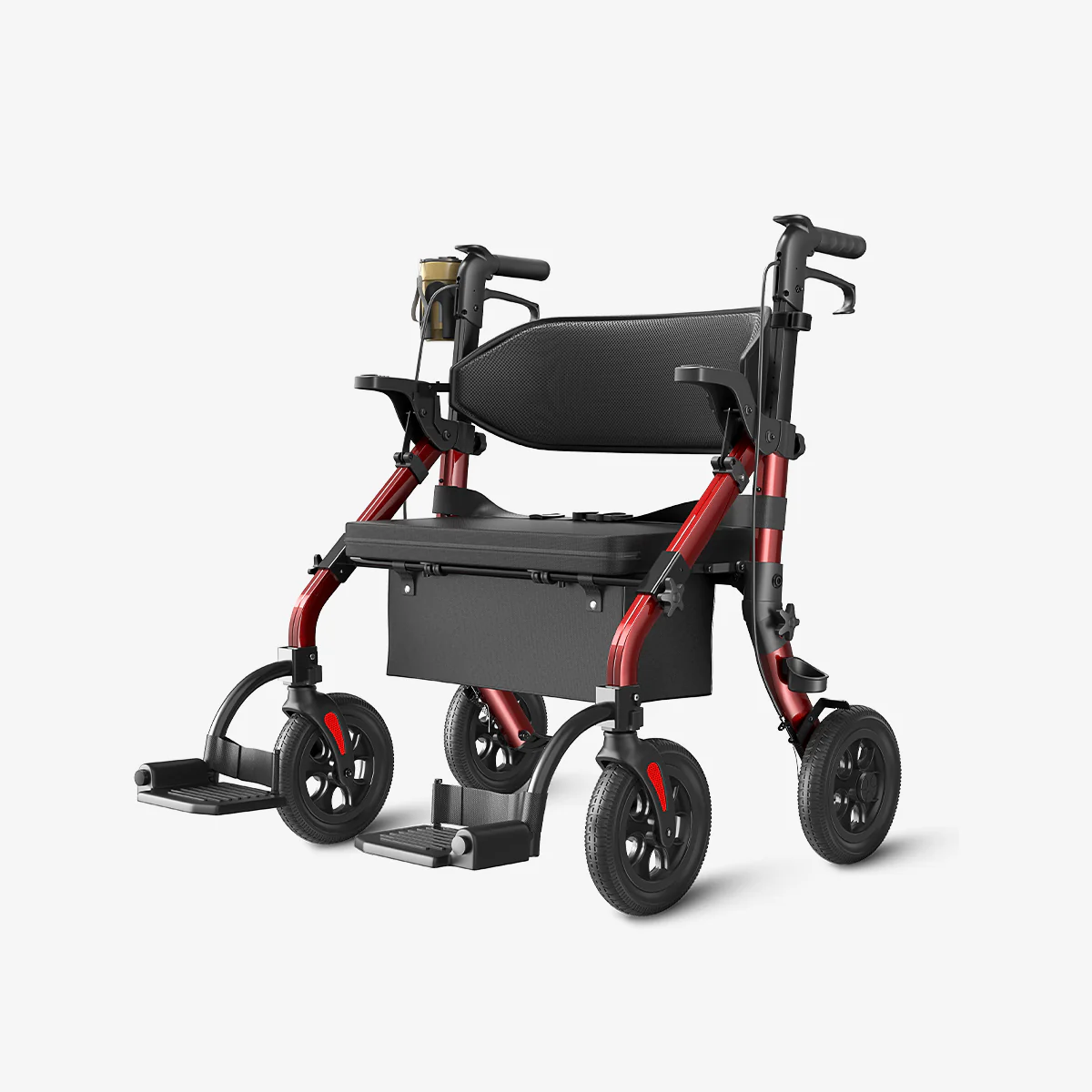 Vocic Z59 2 in 1 Heavy Duty Walker Wheelchair Combo - Red