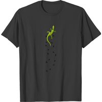 Gecko With Its Own Tracks Climbing Back Up T-shirt