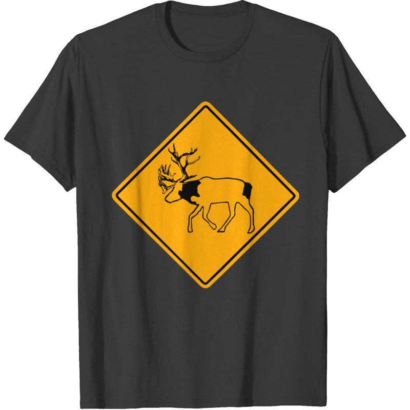 Caribou Road Sign T-shirt — T-shirts pour hommes