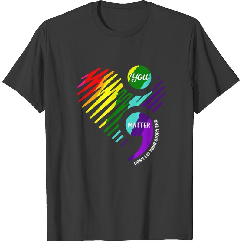 Semicolon Mental Health Awareness Design T-shirt