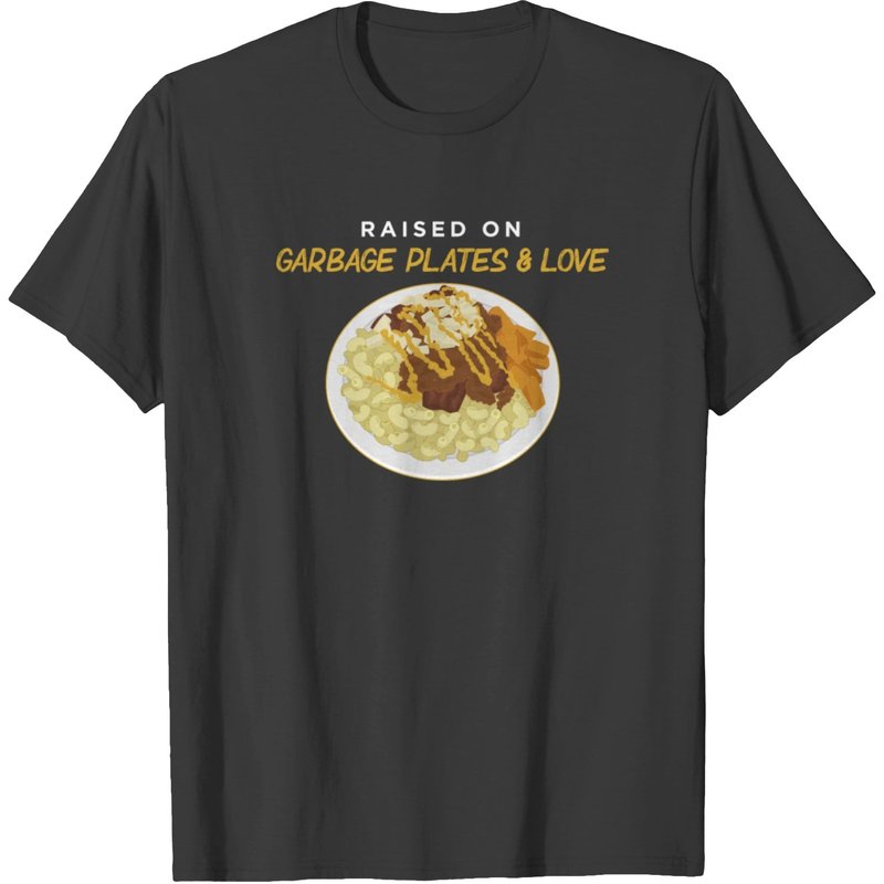 Rochester Ny Food Raised On Garbage Plates Graphic T-shirt — T-shirts pour hommes
