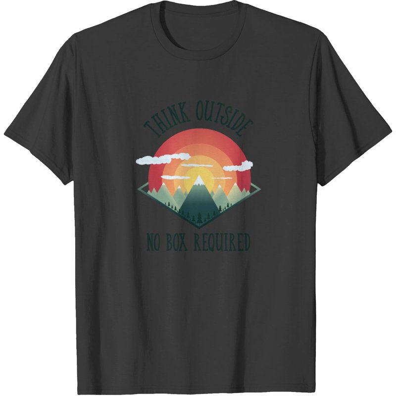 Think Outside No Box Required Natur Hike Mountain T-shirt — T-shirts pour hommes