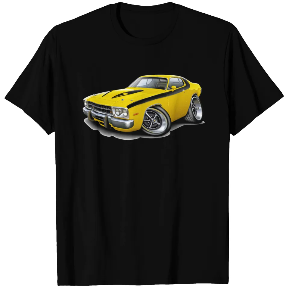 1973-74 Roadrunner Yellow-black Car T-shirt — T-shirts pour hommes