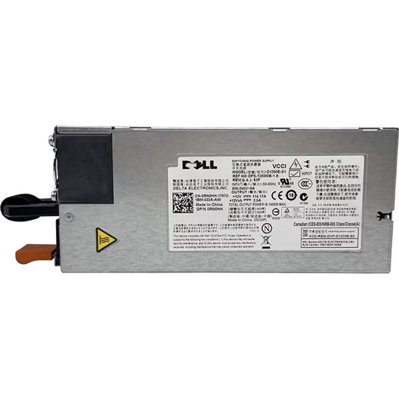 Dell RN0HH | 1400-Watts 200-240V AC 9.0A 50-60Hz 80-Plus Platinum Hot-Plug Power Supply for PowerEdge C6100 Server — Power Supplies