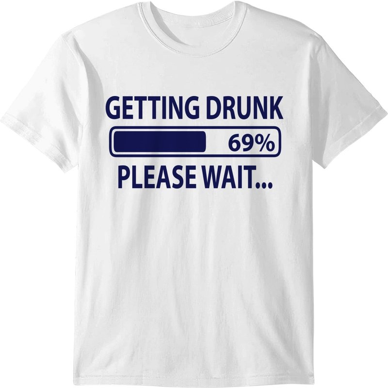 Getting Drunk - Please Wait T-shirt — Mens T Shirts