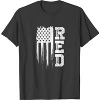 Red Remember Everyone Deployed American Flag T-shirt