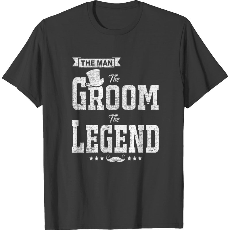 The Man The Groom The Legend Funny Bachelor Gift T-shirt — Mens T Shirts