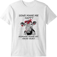 Cows Make Me Happy Humans Make My Head Hurt T-shirt — T-shirts pour hommes