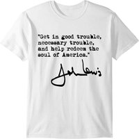 John Lewis Necessary Trouble Black V Neck Tshirt T-shirt — Mens T Shirts