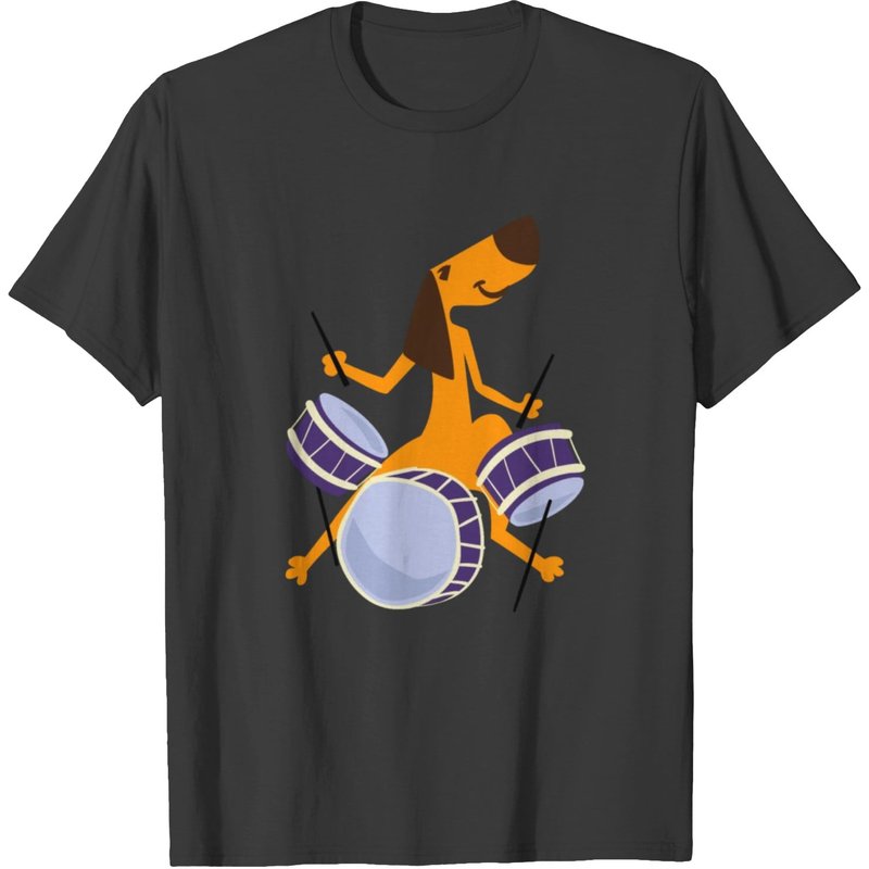 Dog Playing The Drums T-shirt — Mens T Shirts