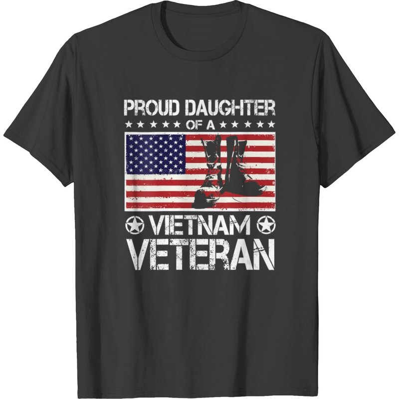 Proud Daughter Of Vietnam Veteran Us Flag Veteran T-shirt — Mens T Shirts